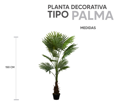 Kit 2 Plantas Artificiales Tipo Palmito 150cm Recepcion