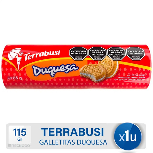 Galletitas Terrabusi Duquesa rellenas sabor limon 115g