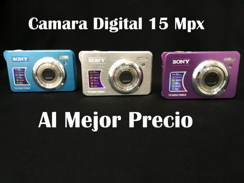Camara Digital 15mpx Con Memoria De 2gb, Estuche Y Cargador