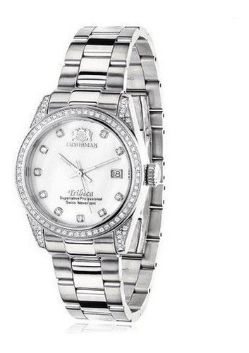 Luxurman Reloj De Diamantes Para Mujer De Acero Inoxidable