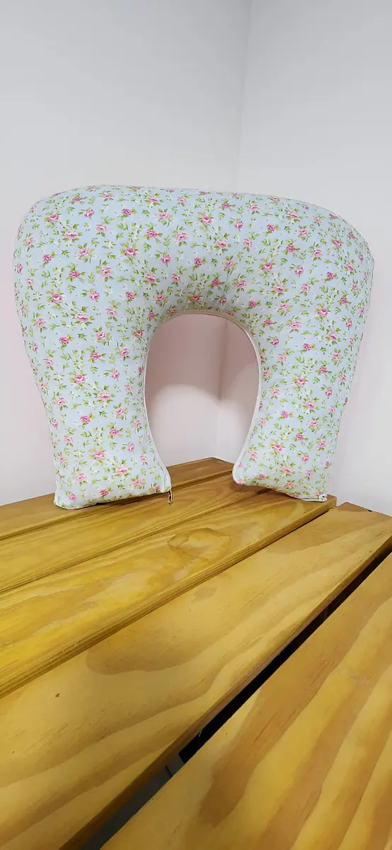 Almofada Para Amamentação Bebe Travesseiro Amamentar Algodão Cor Floral