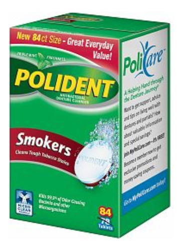 Polident Smokers, Limpiador Antibacteriano Para Dentaduras 8