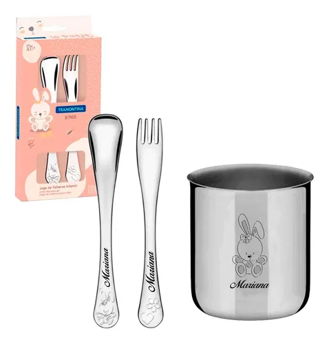 Kit Talher Copo Tramontina Infantil Le Petit Escolar C Nome