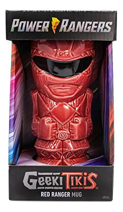 Taza De Cerámica Power Rangers Geeki Tikis Roja De 16 Onzas