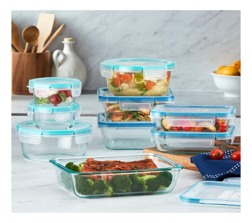 Snapware Pure Pyrex Glass, Juego Recipientes Vidrio, 18pz