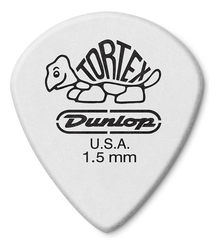 Dunlop 498p1.5 Tortex Jazz Iii Xl, Blanco, 1,5 Mm, 12 / Paqu