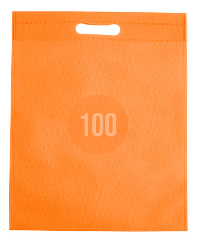100 Bolsas Tnt De Genero 31x25 Reciclable Naranja 40grs