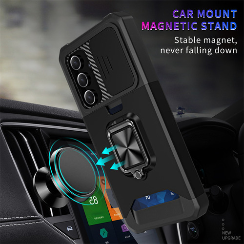 Funda Armor Para Samsung Galaxy A16 A26 A36 A56 5g A06 A15 A25 A35 A55 A14 A34 A54 Con Lente Deslizante Protectora Con Tarjetero Slo