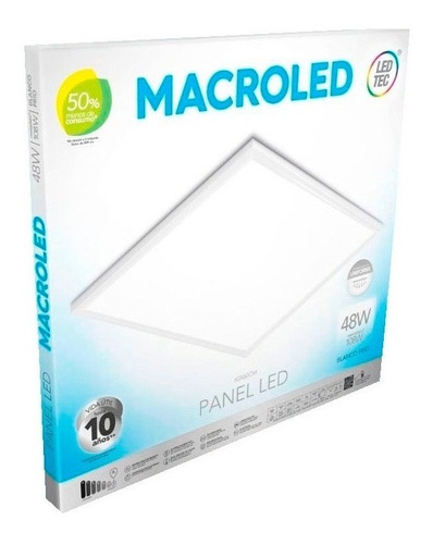 Panel Cuadrado 60x60 Led 48w Frio 6000k Macroled Color Blanco