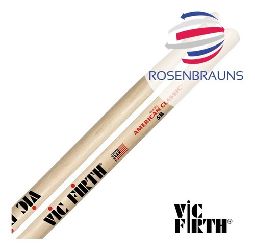 Imagen 2 de 5 de Baquetas Vic Firth American Classic 7a 5a 5b Punta Madera