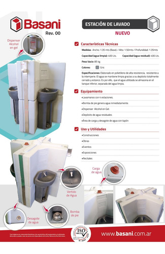 Imagen 2 de 10 de Baños Químicos - Portátiles Basani, Iso 9001:2015 - Di.na.ma