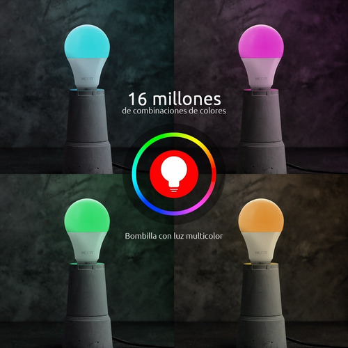 Imagen 3 de 5 de Kit Bombillos Inteligentes Nexxt Nhb-c110 Pack X4 Rgb Wifi