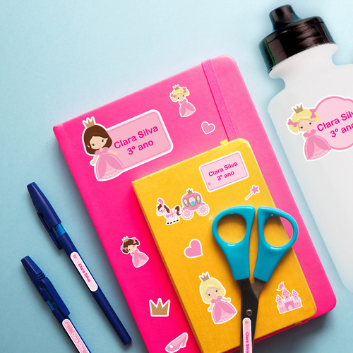 Etiquetas Escolares Princesa Personalizadas Kit Jumbo
