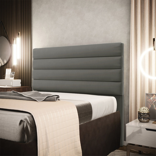 Cabeceira D'Rossi California Para Cama Box King 190 Cm Suede Cor Grafite
