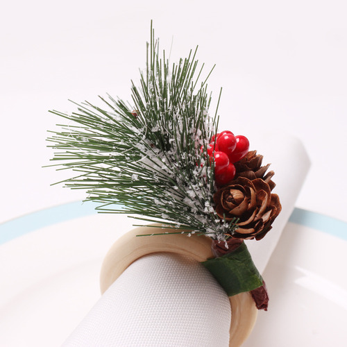 Servilleteros Navideños En Forma De Piñas, 6 Unidades