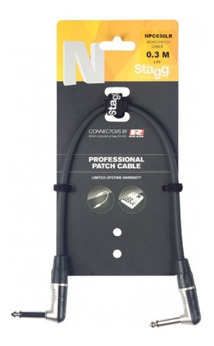 Cable Interpedal Plug Metalico 30cm Stagg Npc030lr Envio