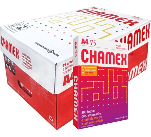 Sulfite A4 75g Chamex 5 Resmas (2500 Folhas)