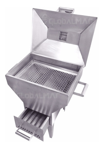 Churrasqueira Bafo Aço Inox Com Alça Completa