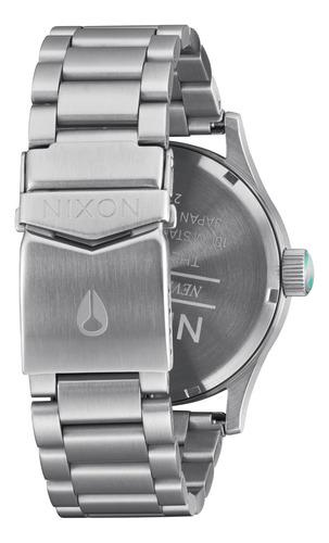 Reloj Nixon Sentry Ss A356 Plateado/turquesa Para Hombre