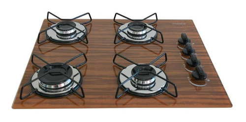 Fogão cooktop gás Chamalar 4 bocas ultra chama marrom 127V/220V