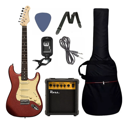 Combo Guitarra Electrica Amplificador Pack Kit Stratocaster