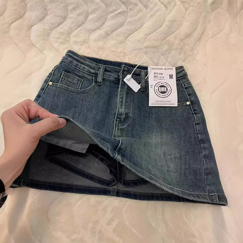 Minifalda Vaquera De Verano En Forma De A - Pantalón Corto M