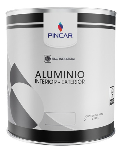 Pintura Esmalte Aluminio Interior Exterior Pincar 1 Galon