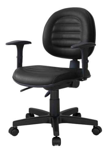 Imagem 3 de 3 de Cadeira de escritório Qualiflex com costura ergonômica preta com estofado de couro
