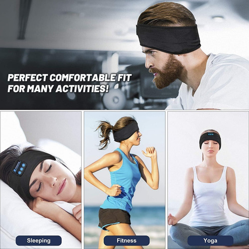 Imagen 3 de 6 de Bandana Bluetooth Auriculares Música Ejercicio Dormir Cinta