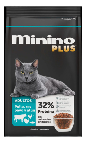 Minino Plus 10 Kg + Churu AtĂșn Con Camaron Sobre Con 4 Tubos