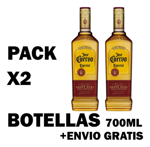 Tequila Jose Cuervo Reposado Agave X2unds 750 Ml