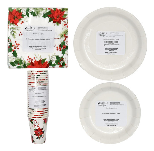 Juego De Vajilla De Pascua De Navidad, 24 Platos Llanos De 9