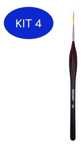 Kit 4 Pincel Fine Liner Sintetico Sinoart Sfb0195 3/0