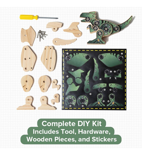 Kit De Madera Bricolaje Juguetes Dinosaurios Para Niños 7 A