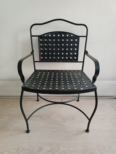 Juego Terraza Frances Forjado Mesa Mármol Con 2 Sillas