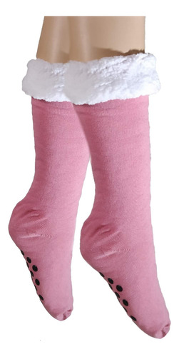 Calcetines Largos Mujer Con Borrega Antiderrapante Pantuflas