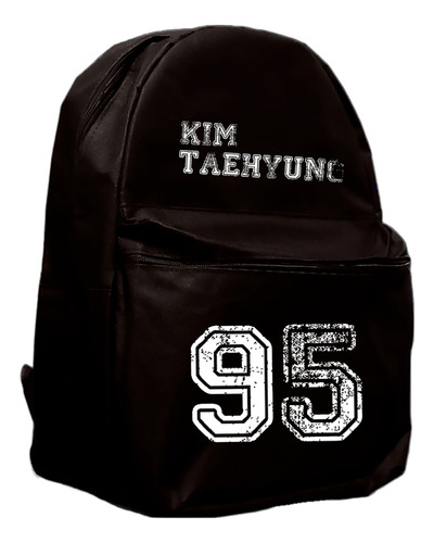 Mochila Escolar Nerd Bags Membro Kim Taehyung V Bts 95 Cor Preto Desenho Do Tecido Geométrico