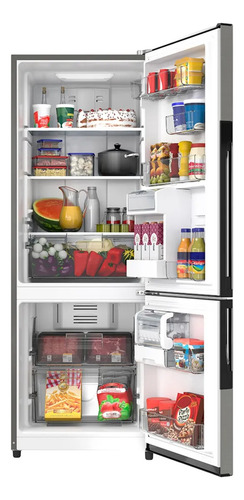 Refrigerador Bottom Freezer 400l Inox Mate Mabe Rmb400ibmrm0 Gris Oscuro