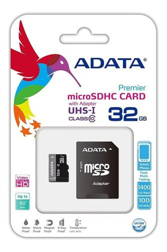 Imagen 1 de 10 de Memoria Micro Sd 32gb Clase10 Cel Camara Tablet Adata