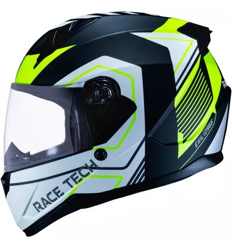 Capacete Race Tech Sector Exilio Matte Black Yellow Cor Azul Tamanho Do Capacete 55-56 (s = P)