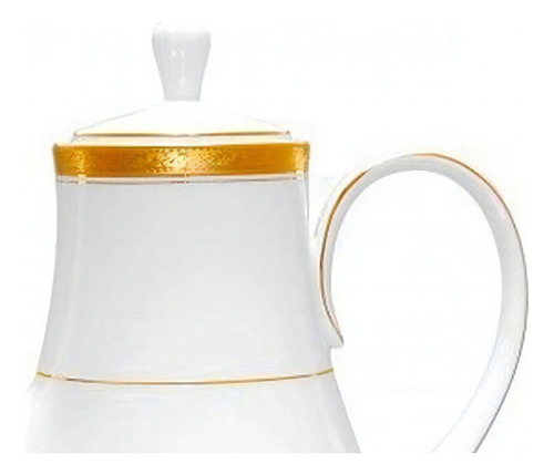 Cafetera Con Tapa De Porcelana Crestwood Gold Noritake Color Blanco