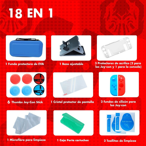 Kit Para Switch Estuche Protector Portatil Rigido