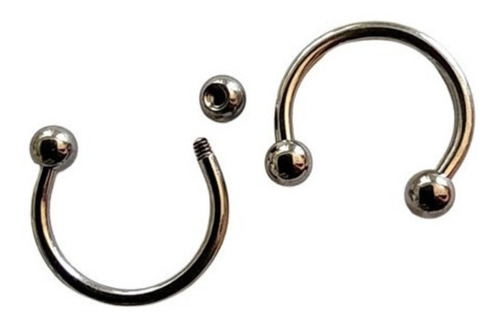 Aro Piercing Titanio Septum, Nariz, Oreja, 1 Par 10 Mm