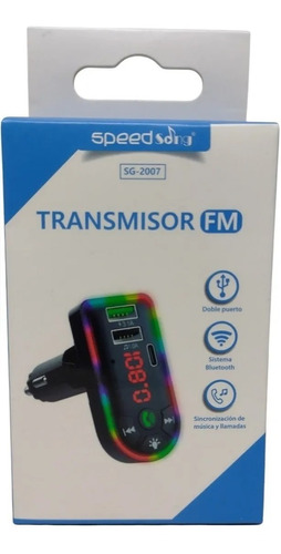 Modulador Fm Carro Transmisor Bluetooth Cargador Tipo C Usb 