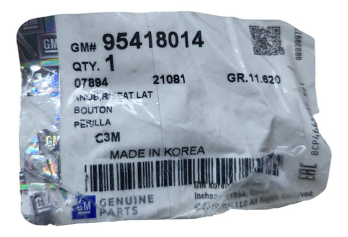 Pasador Asiento Trasero 2013 A 2016 Chevrolet Spark Beat