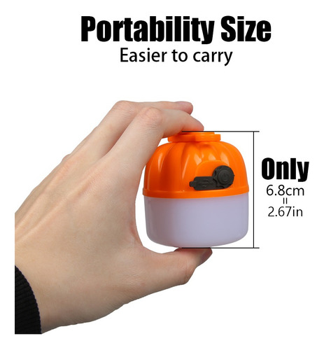 Linterna Pequeña Led Para Acampar Con Forma De Calabaza, 5 U
