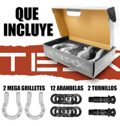 Mega Grillete Con Perno Reforzado Teix Off Road Medida 3/4