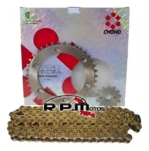 Transmision Choho Xr150/125 Bross Piñon Corona Cadena Dorada