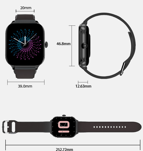 Smartwatch Reloj Inteligente Llamada Deportivo Asistente Voz Dianxian H9 Negro