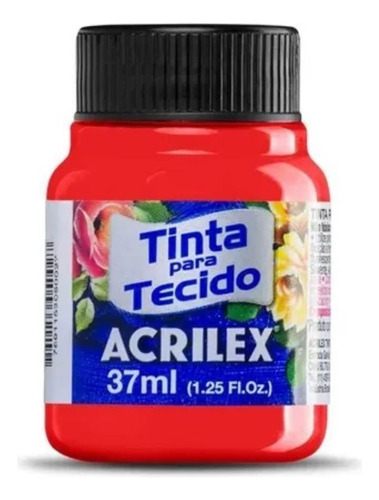 Tinta Tecido Fluorescente 37ml Vermelho Acrilex